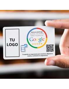 Tarjeta NFC para reseñas Google (Google Reviews), tamaño 85 x 54 mm