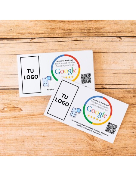 Tarjeta NFC para reseñas Google (Google Reviews), tamaño 85 x 54 mm