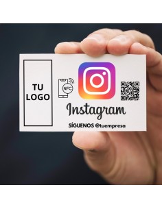 Tarjeta NFC para aumentar seguidores en Instagram, etiqueta material PVC, tamaño 85 x 54 mm