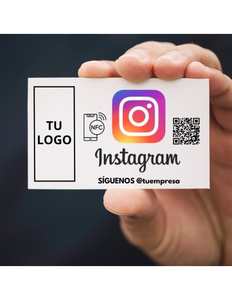 Tarjeta NFC para aumentar seguidores en Instagram, etiqueta material PVC, tamaño 85 x 54 mm