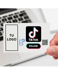 Tarjeta NFC para aumentar seguidores en TikTok, etiqueta material PVC, tamaño 85 x 54 mm