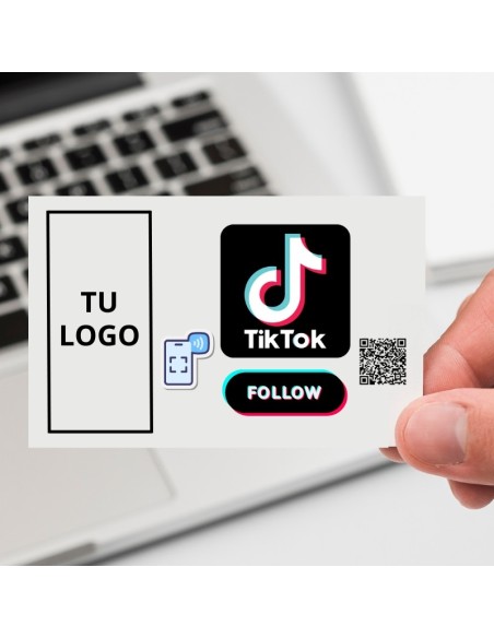 Tarjeta NFC para aumentar seguidores en TikTok, etiqueta material PVC, tamaño 85 x 54 mm