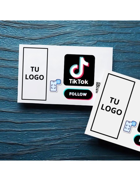 Tarjeta NFC para aumentar seguidores en TikTok, etiqueta material PVC, tamaño 85 x 54 mm