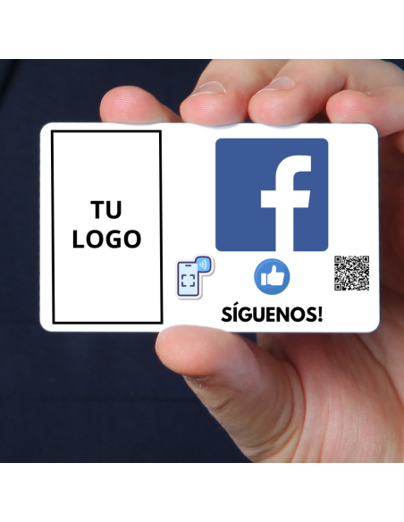 Tarjeta NFC para aumentar seguidores en Facebook, etiqueta material PVC, tamaño 85 x 54 mm