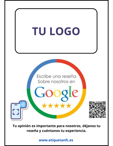 Letrero ncf de reseñas google para pared