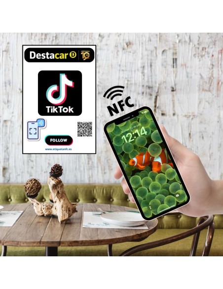 Placa NFC para aumentar seguidores en TIKTOK, tamaño A5