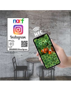 Placa NFC para aumentar seguidores en Instagram, tamaño A5
