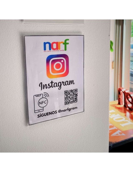 Placa NFC para aumentar seguidores en Instagram, tamaño A5