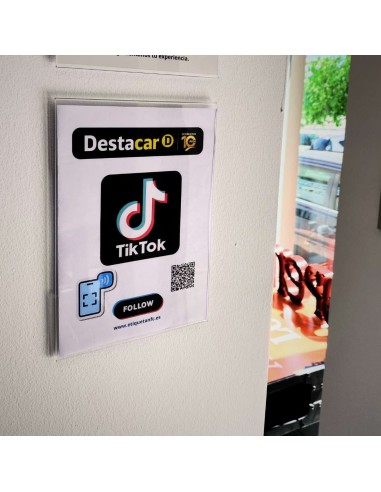 Placa NFC para aumentar seguidores en TIKTOK, tamaño A5